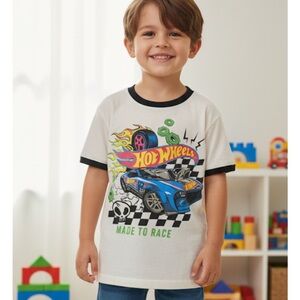 HOT WHEELS Graphic T-Shirt, Boys Medium, White Multicolor